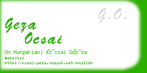 geza ocsai business card